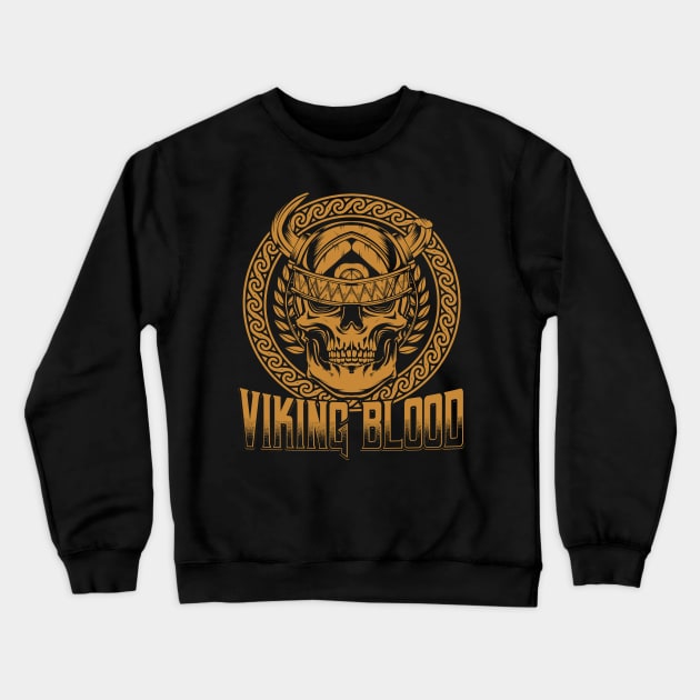 Vikings - Norse Warrior Skull Viking Blood Crewneck Sweatshirt by Lumio Gifts